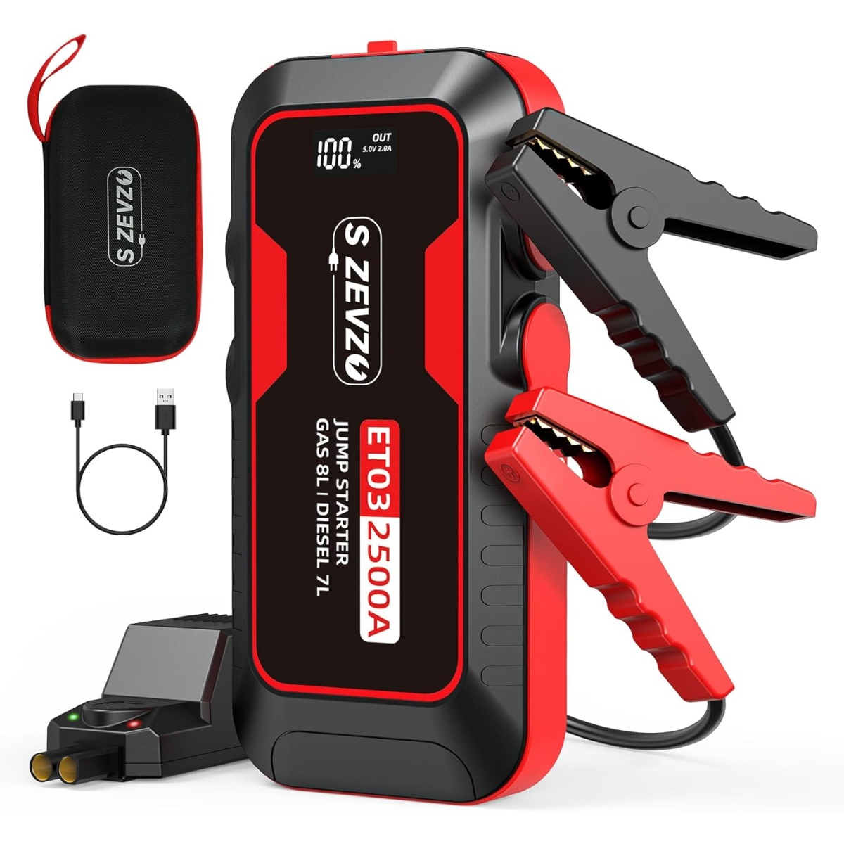 S ZEVZO ET03 Car Jump Starter 2500A
